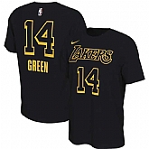 Men's Lakers 14 Danny Green Black Nike Restart Name & Number T-Shirt